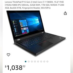 Lenovo Thinkpad p15. Ben 2 with win 11  w/ Ms 365 office, 9 mon warranty NEW